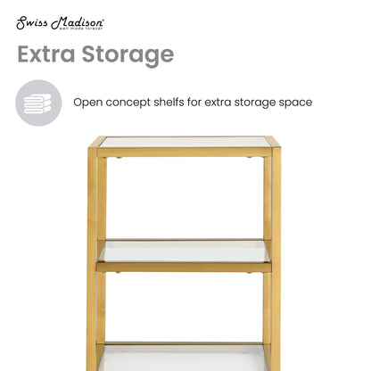 Swiss Madison, Pierre 16"x20"x10" Wall-Mounted Linen Cabinet in Brushed Gold