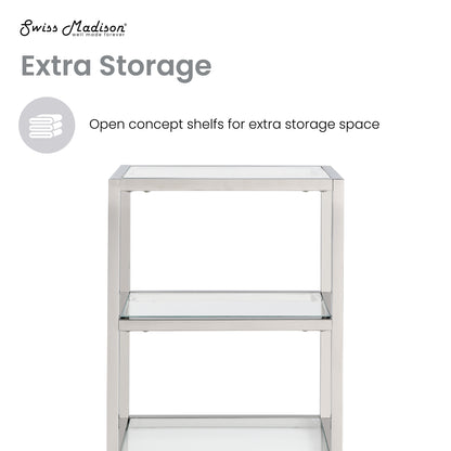 Swiss Madison, Pierre 16"x20"x10" Wall-Mounted Linen Cabinet in Chrome