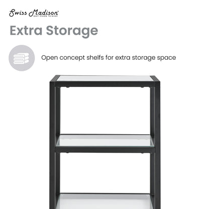 Swiss Madison, Pierre 16"x20"x10" Wall-Mounted Linen Cabinet in Matte Black