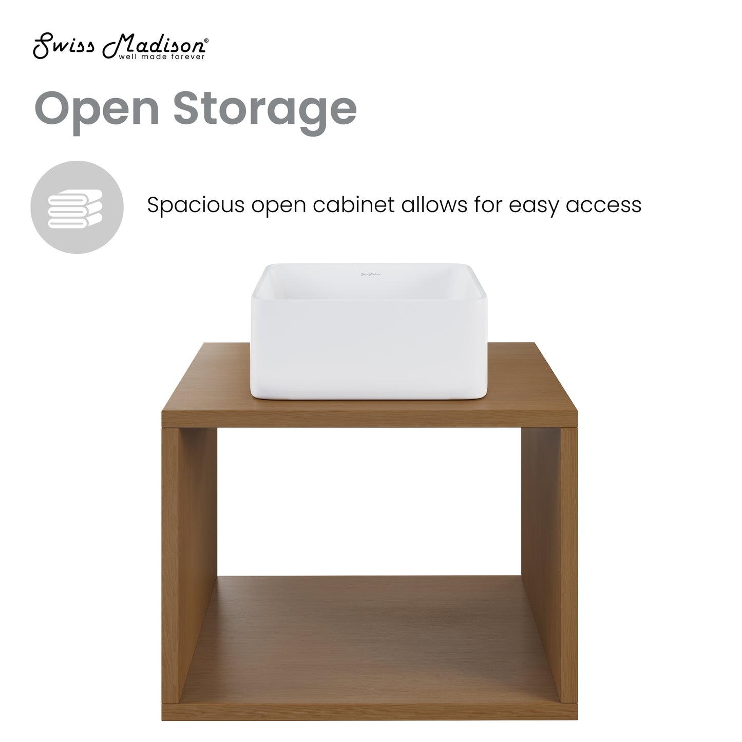 Swiss Madison, Concorde 24'' Wall-Hung Vanity In Brown Oak