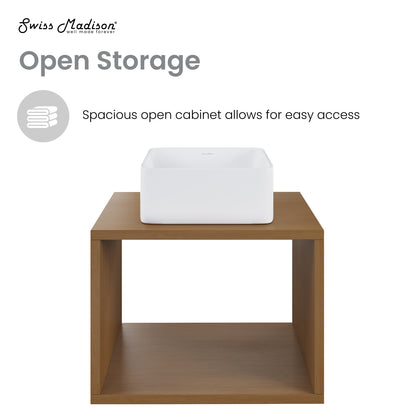 Swiss Madison, Concorde 24'' Wall-Hung Vanity In Brown Oak