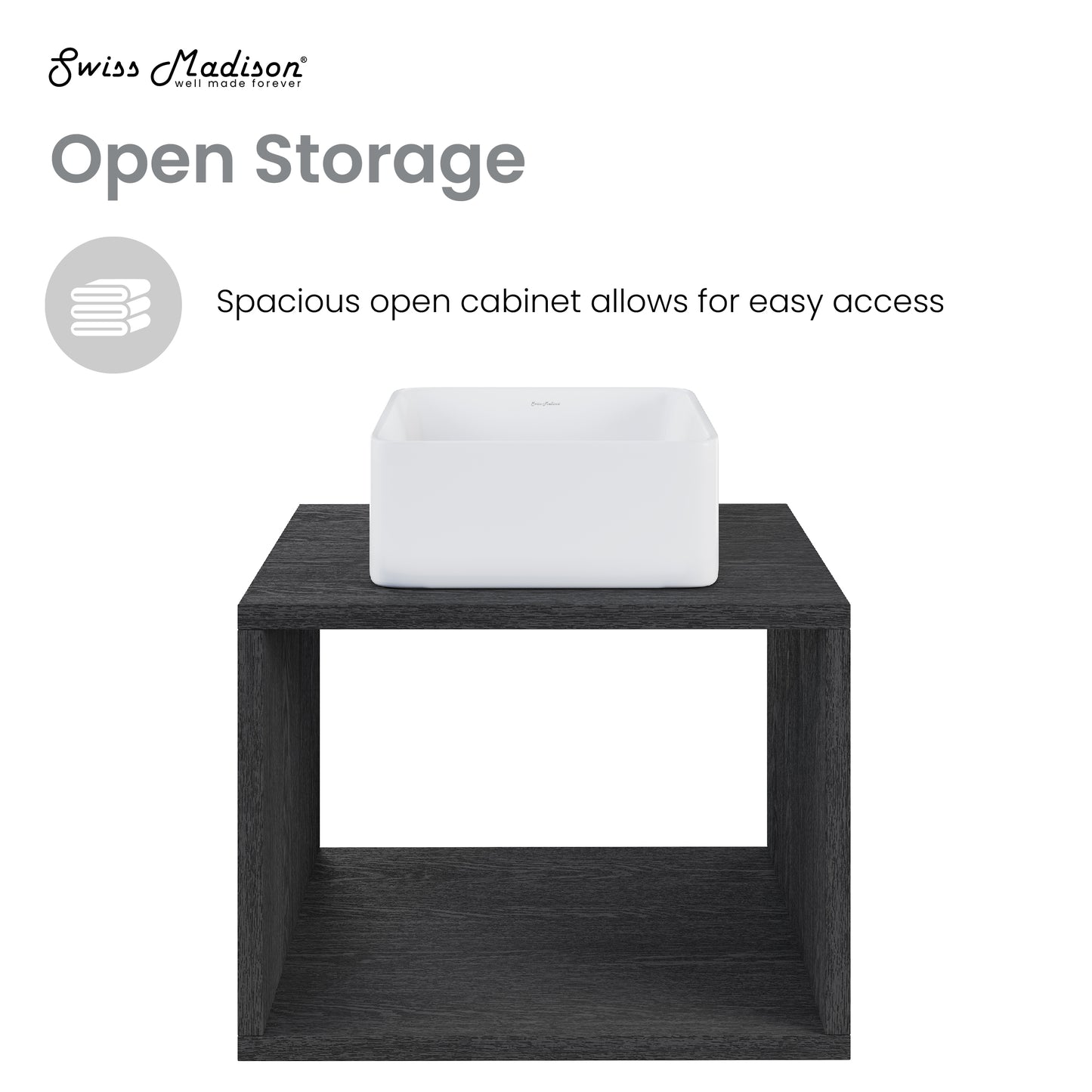 Swiss Madison, Concorde 24'' Wall-Hung Vanity In Black