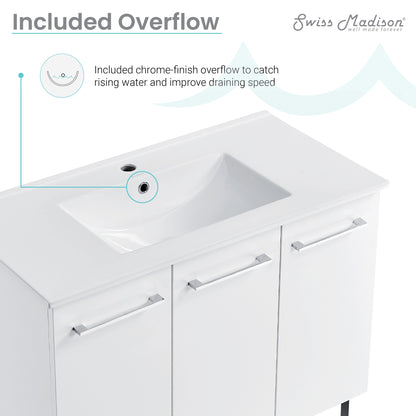Swiss Madison Annecy 36-inch freestanding bathroom vanity in White — view 5