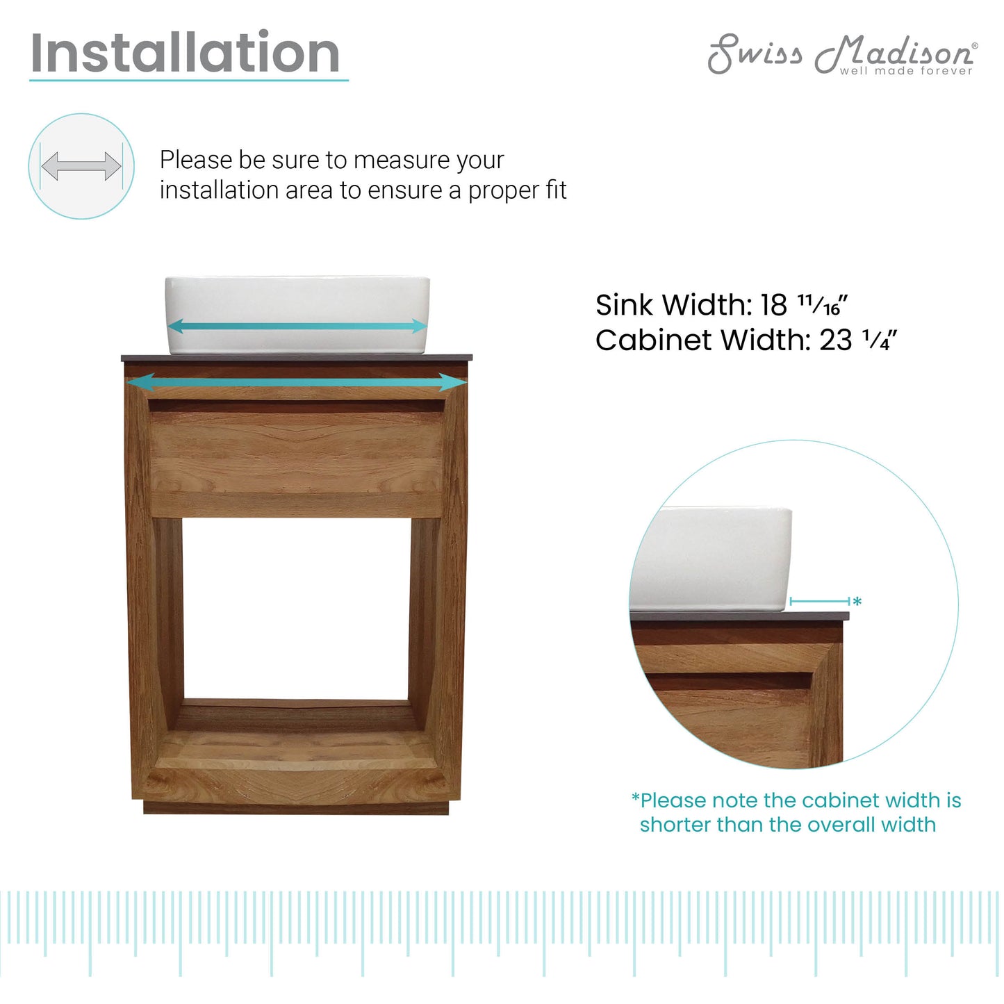 Swiss Madison, Rennes 24" Reclaimed Wood Vanity in Walnut with Slate Countertop and Single Hole Vessel Sink