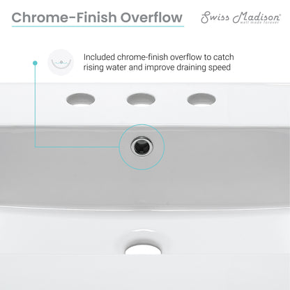Swiss Madison, Cannes 24 in. White Bathroom Vanity With White, 3-Hole Ceramic Sink Top