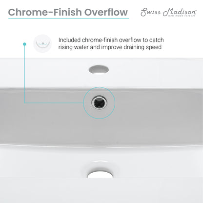 Swiss Madison, Cannes 24" Freestanding Bathroom Vanity in White with Sink Top
