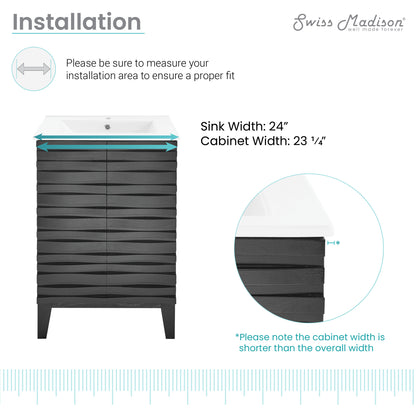 Swiss Madison, Cascade 24" Bathroom Vanity in Black