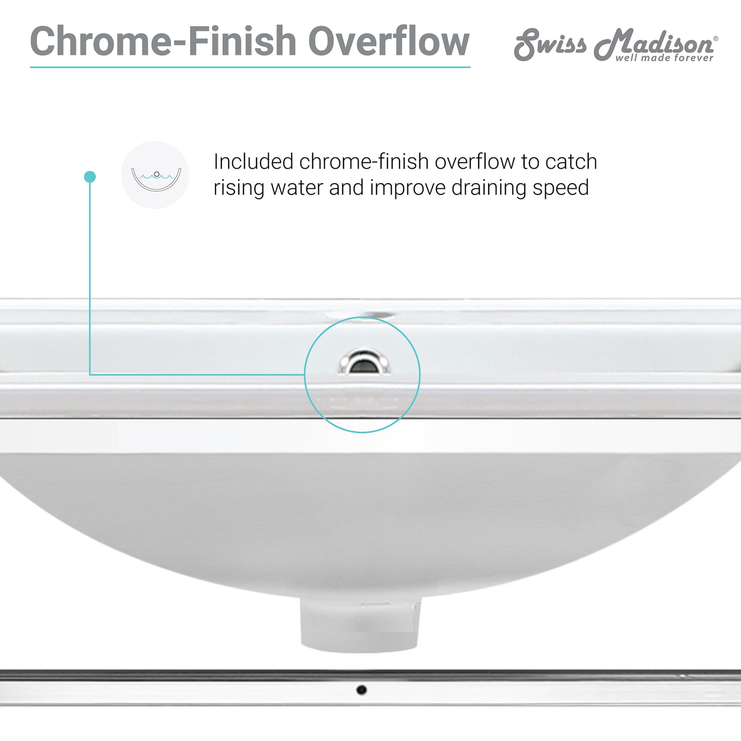 Swiss Madison, Pierre 30 Single, Open Shelf, Chrome Metal Frame Bathroom Vanity
