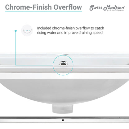 Swiss Madison, Pierre 30 Single, Open Shelf, Chrome Metal Frame Bathroom Vanity