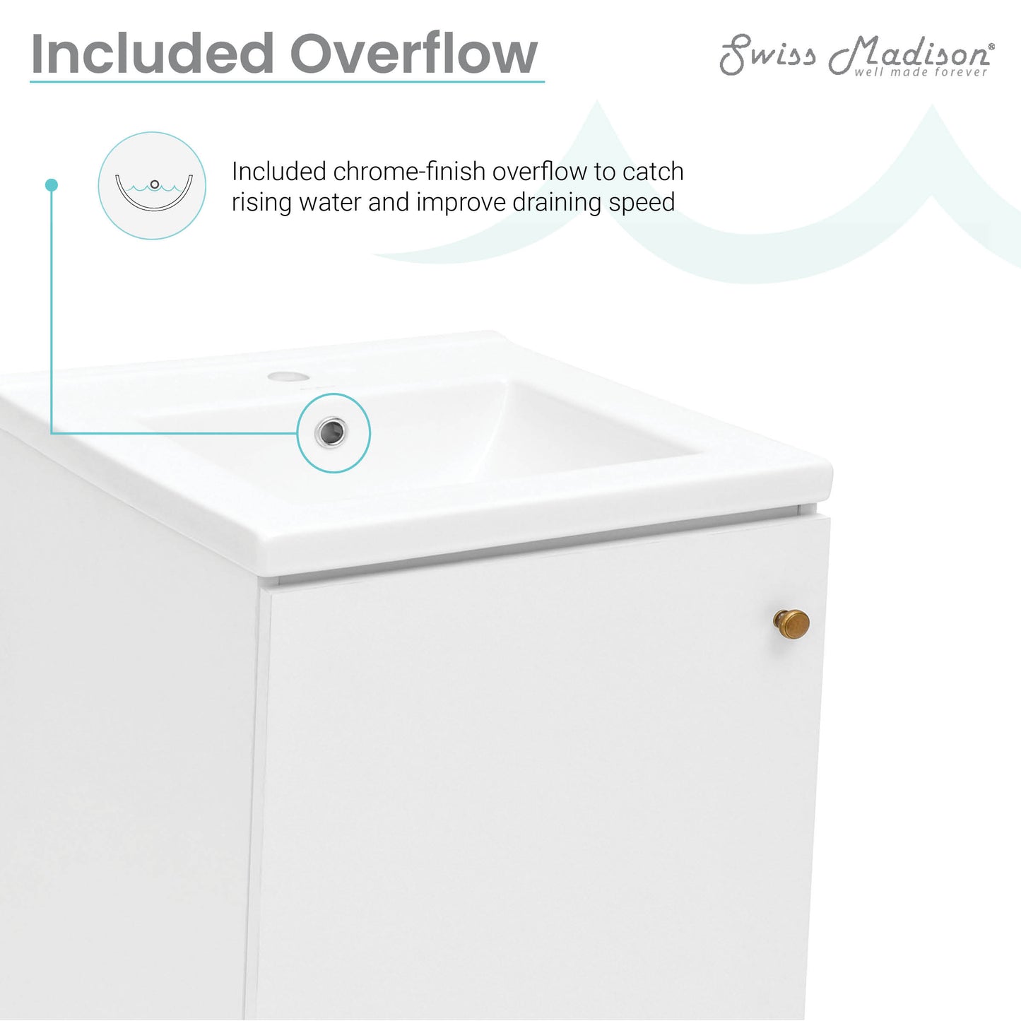 Swiss Madison, Manoir 18" Bathroom Vanity in White