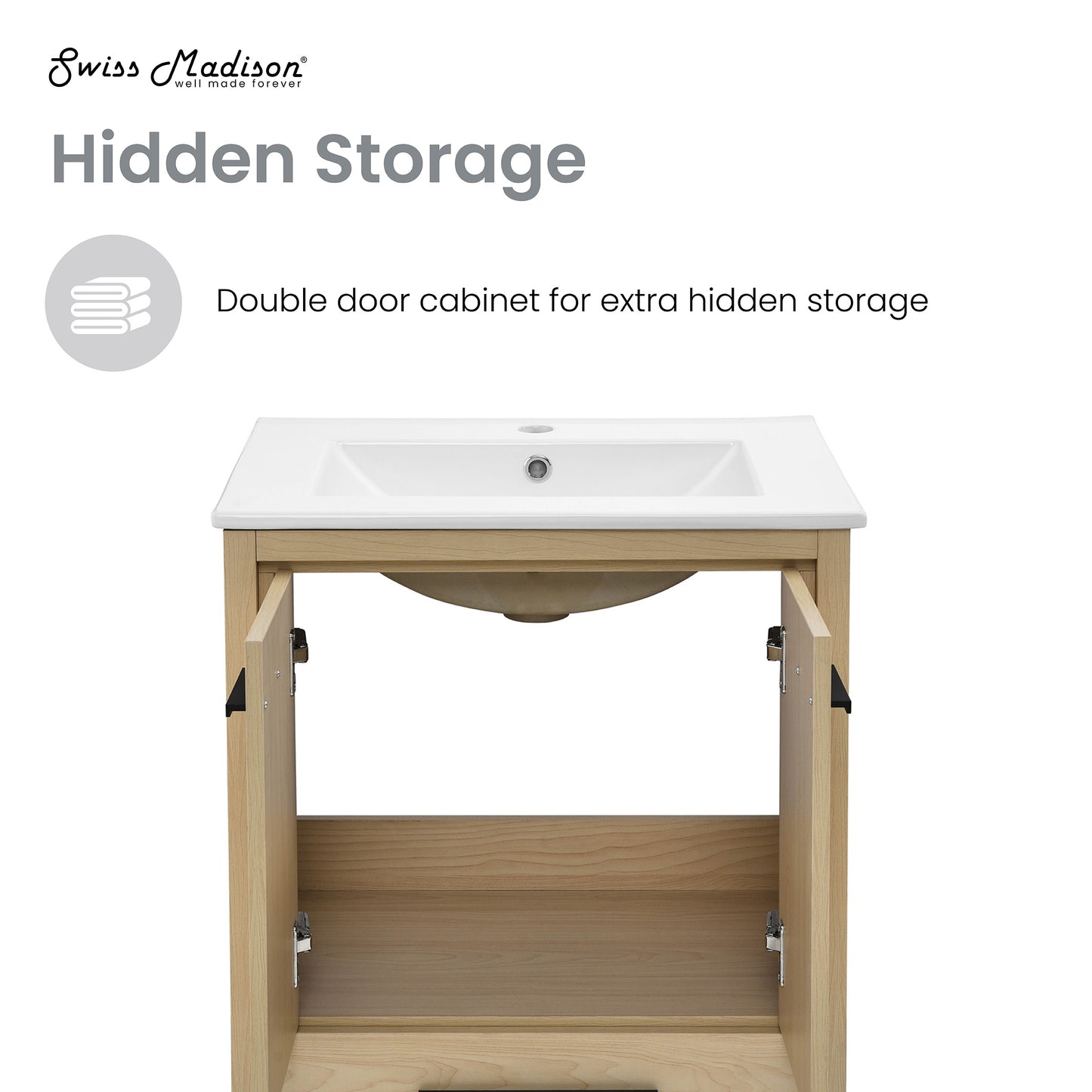 Swiss Madison, Virage 24 Freestanding, Bathroom Vanity in Natural Oak