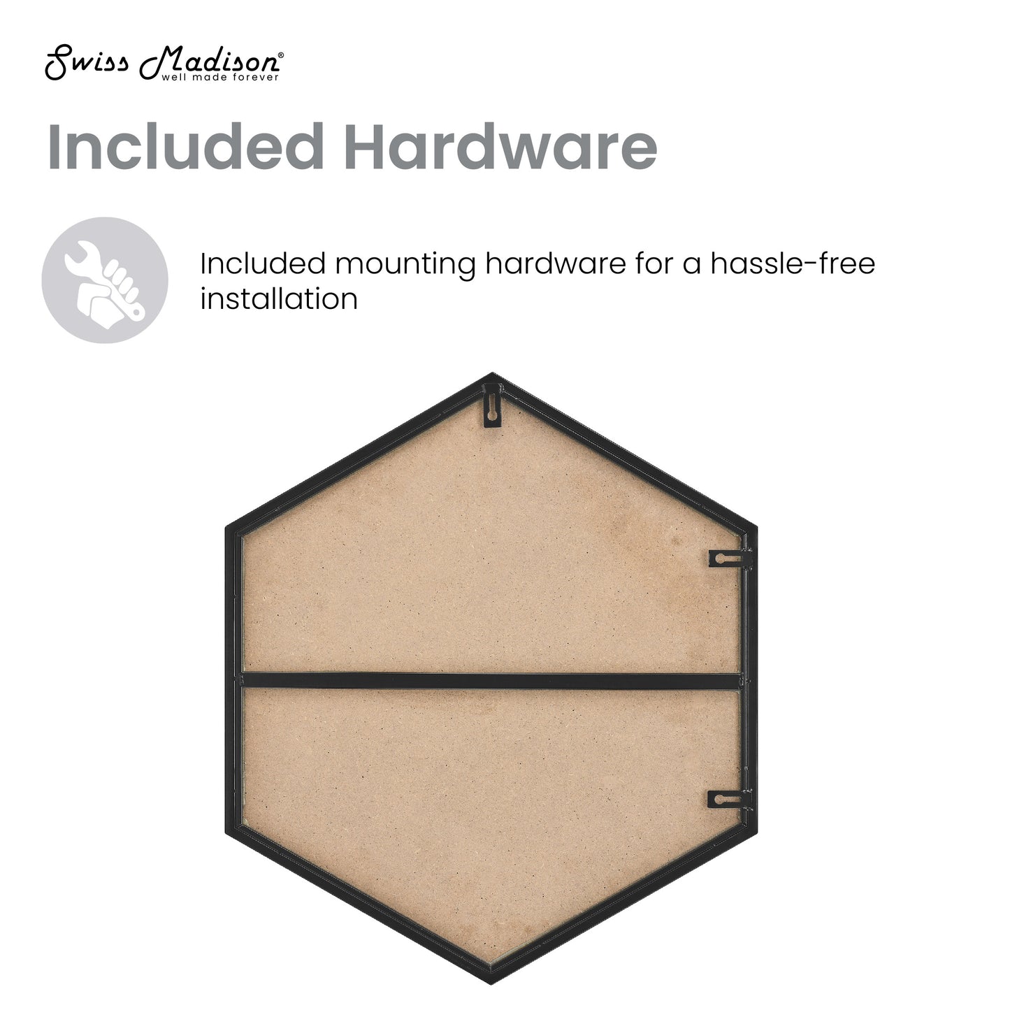 Swiss Madison, Annecy 19" Vanity Mirror in Phantom Black