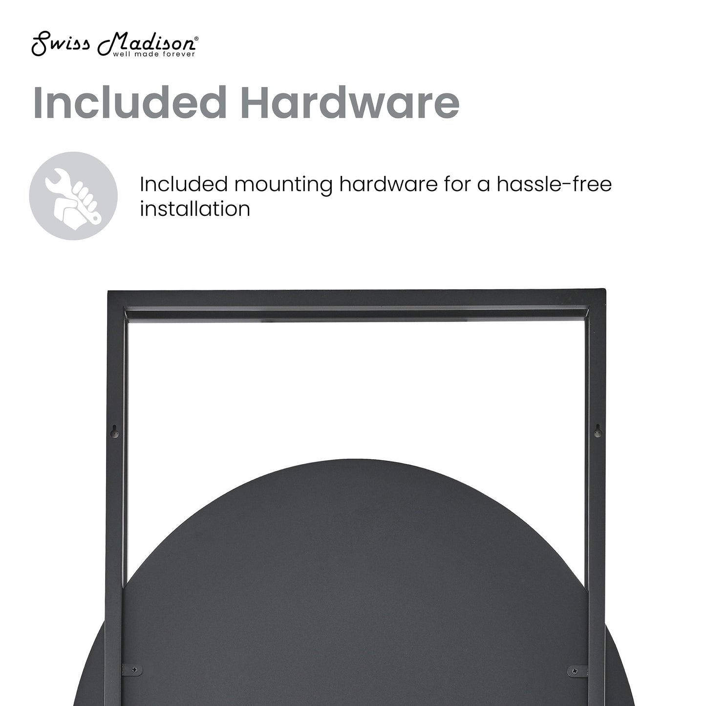 Swiss Madison, Pierre 35.5" Vanity Mirror in Matte Black