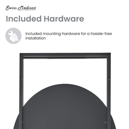 Swiss Madison, Pierre 35.5" Vanity Mirror in Matte Black