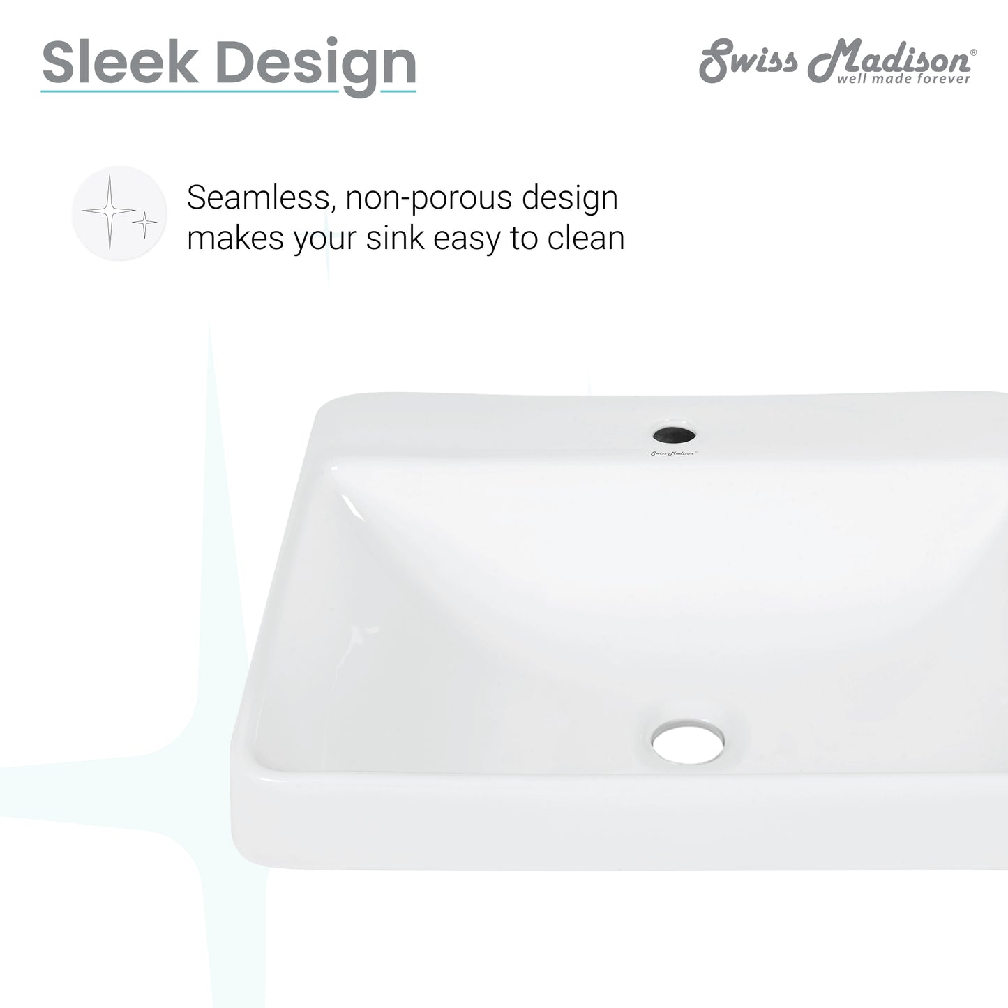 Swiss Madison, Carre Large Rectangle Vessel Sink