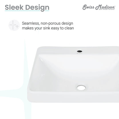 Swiss Madison, Carre Large Rectangle Vessel Sink