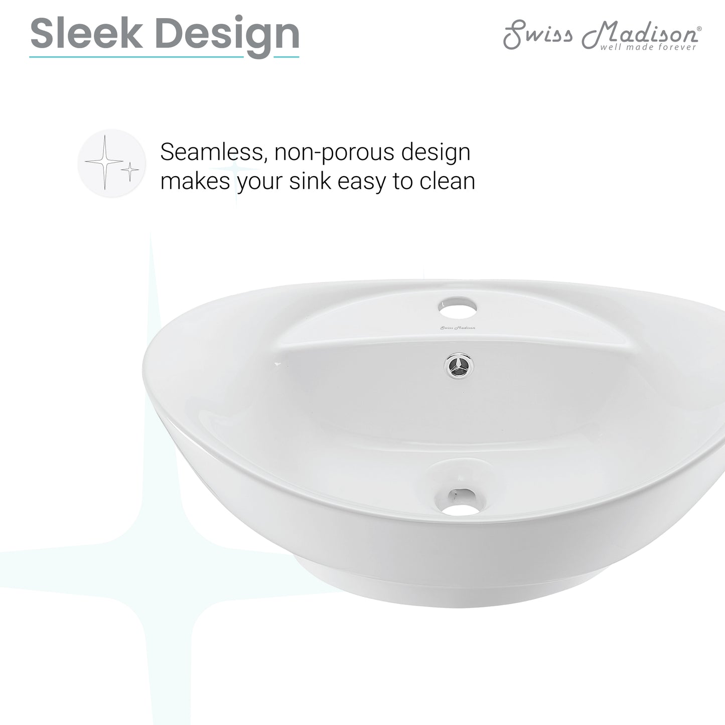 Swiss Madison, Ivy 23 Oval Ceramic Vessel Sink