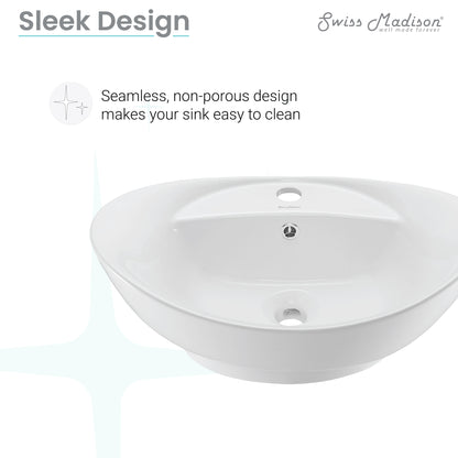 Swiss Madison, Ivy 23 Oval Ceramic Vessel Sink