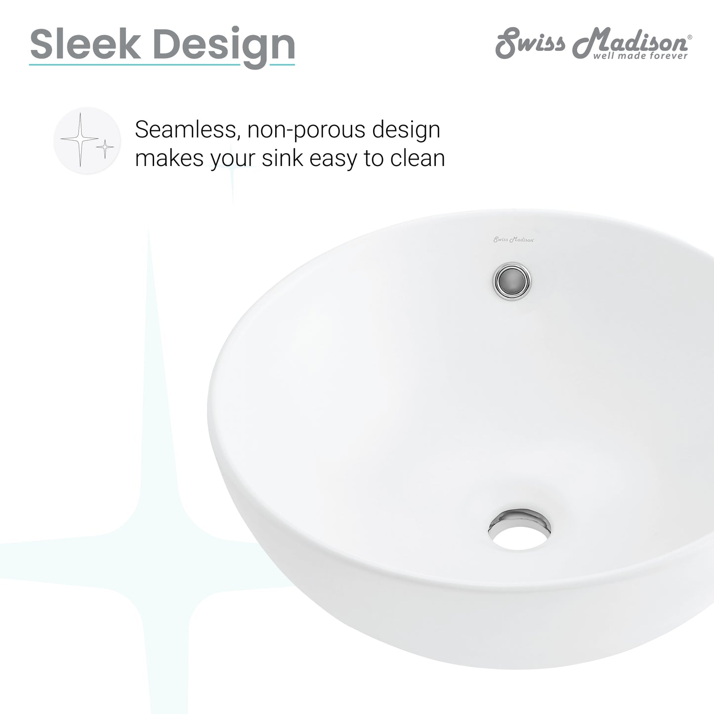Swiss Madison, Sublime Round Vessel Sink in Matte White
