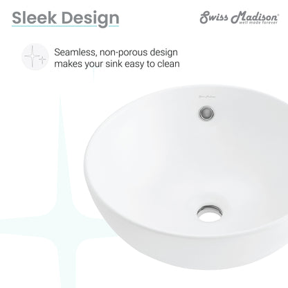 Swiss Madison, Sublime Round Vessel Sink in Matte White