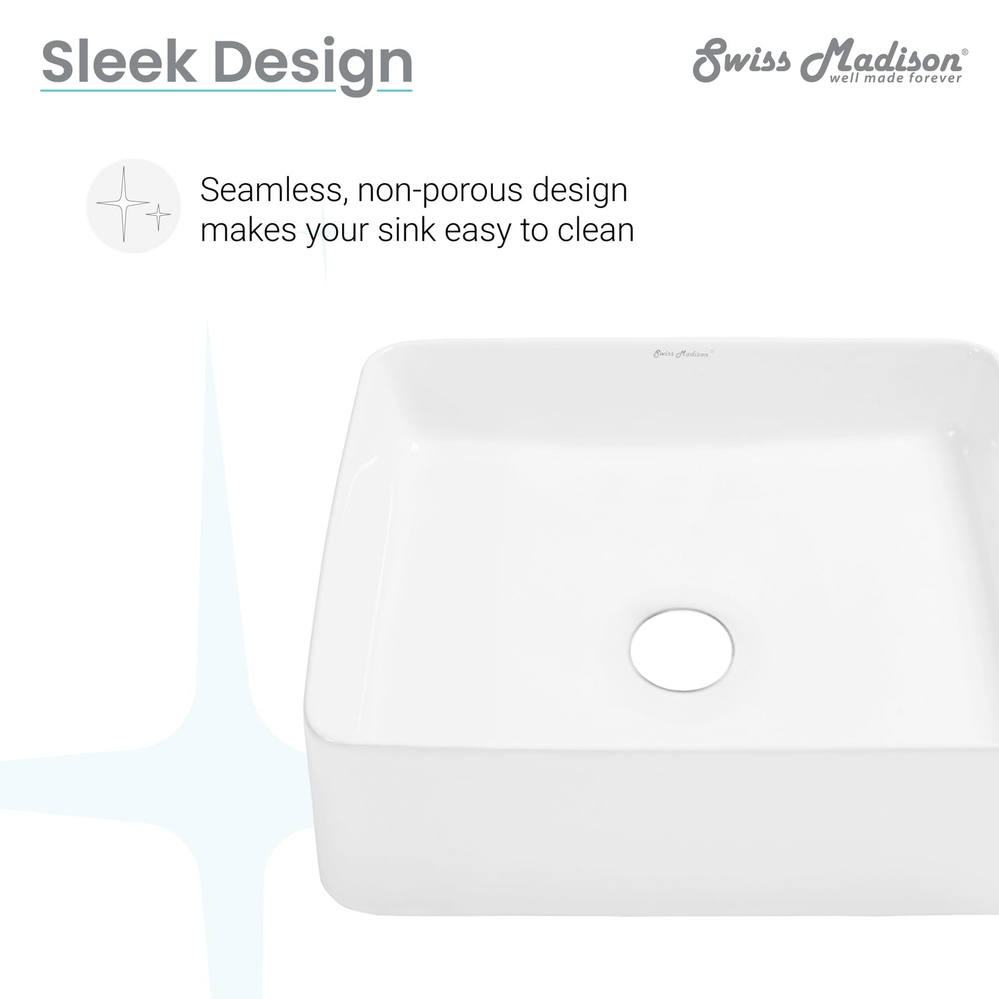 Swiss Madison, Concorde 15 Square Ceramic Vessel Sink
