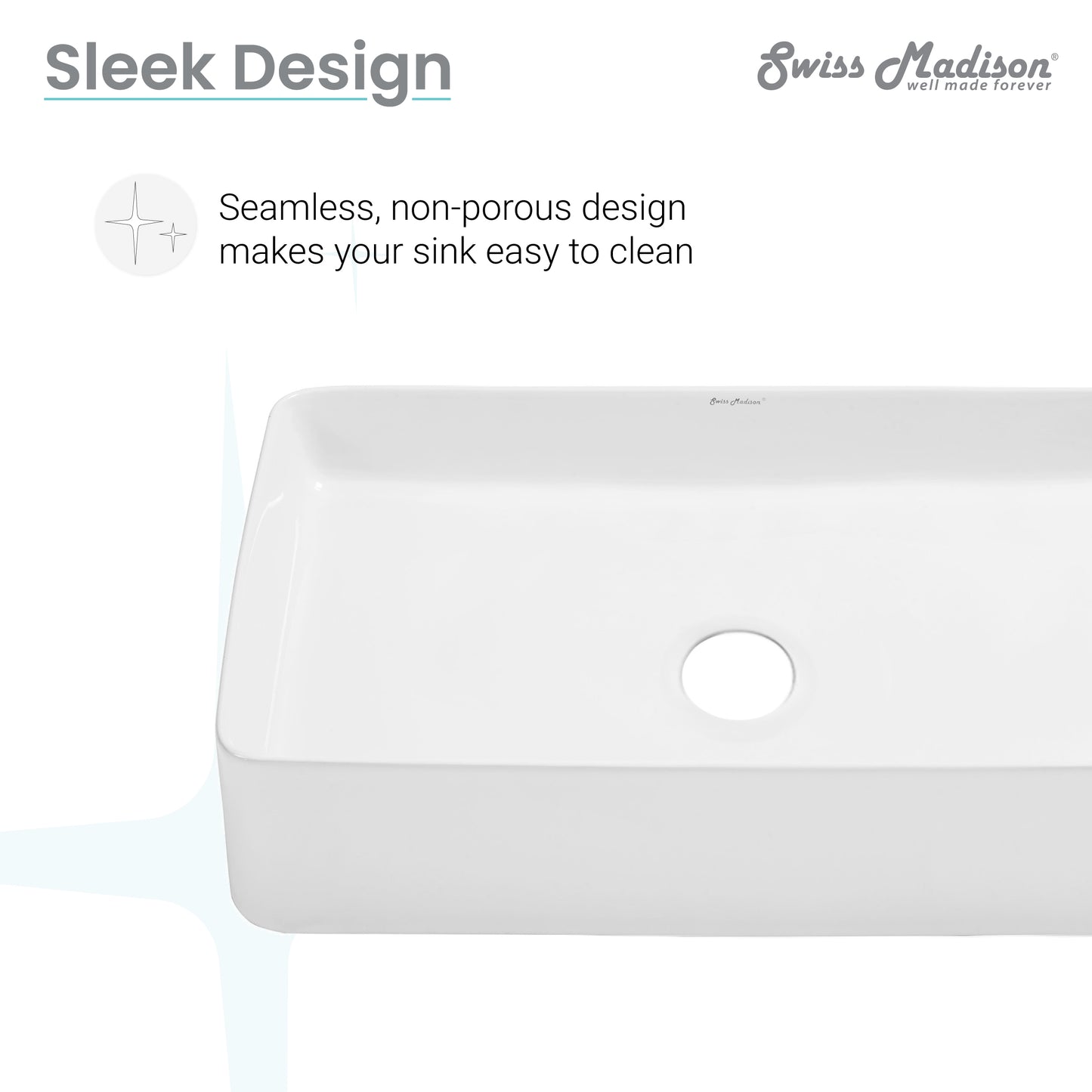 Swiss Madison, Concorde 24 Rectangle Ceramic Vessel Sink