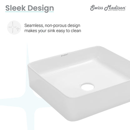 Swiss Madison, Concorde Ceramic Square Vessel Sink
