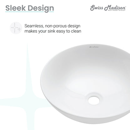 Swiss Madison, Classe 16 Ceramic Sink in Shiny White