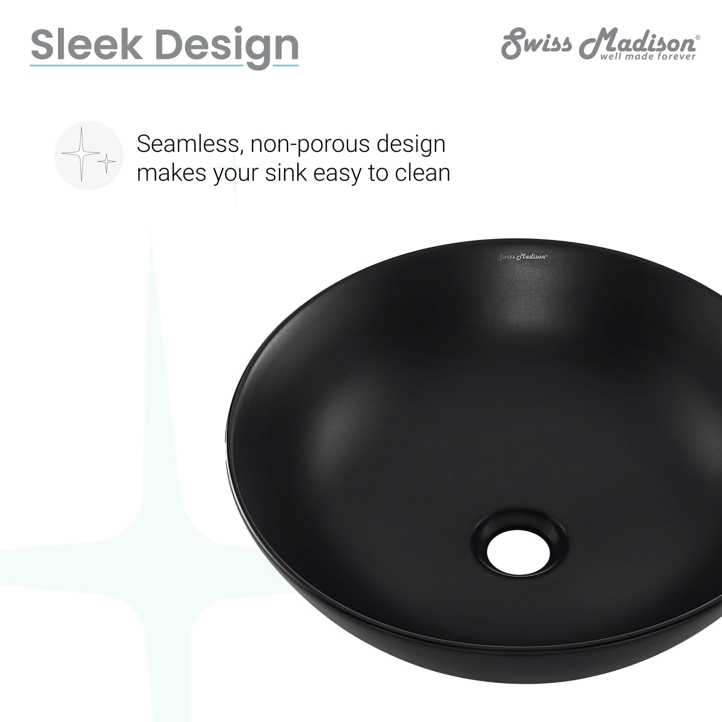 Swiss Madison, Classe 16 Color Ceramic Sink in Matte Black