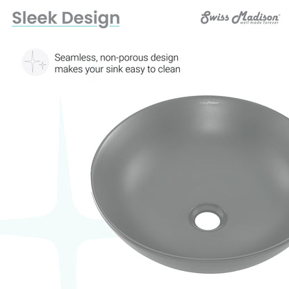 Swiss Madison, Classe 16 Color Ceramic Sink in Matte Grey