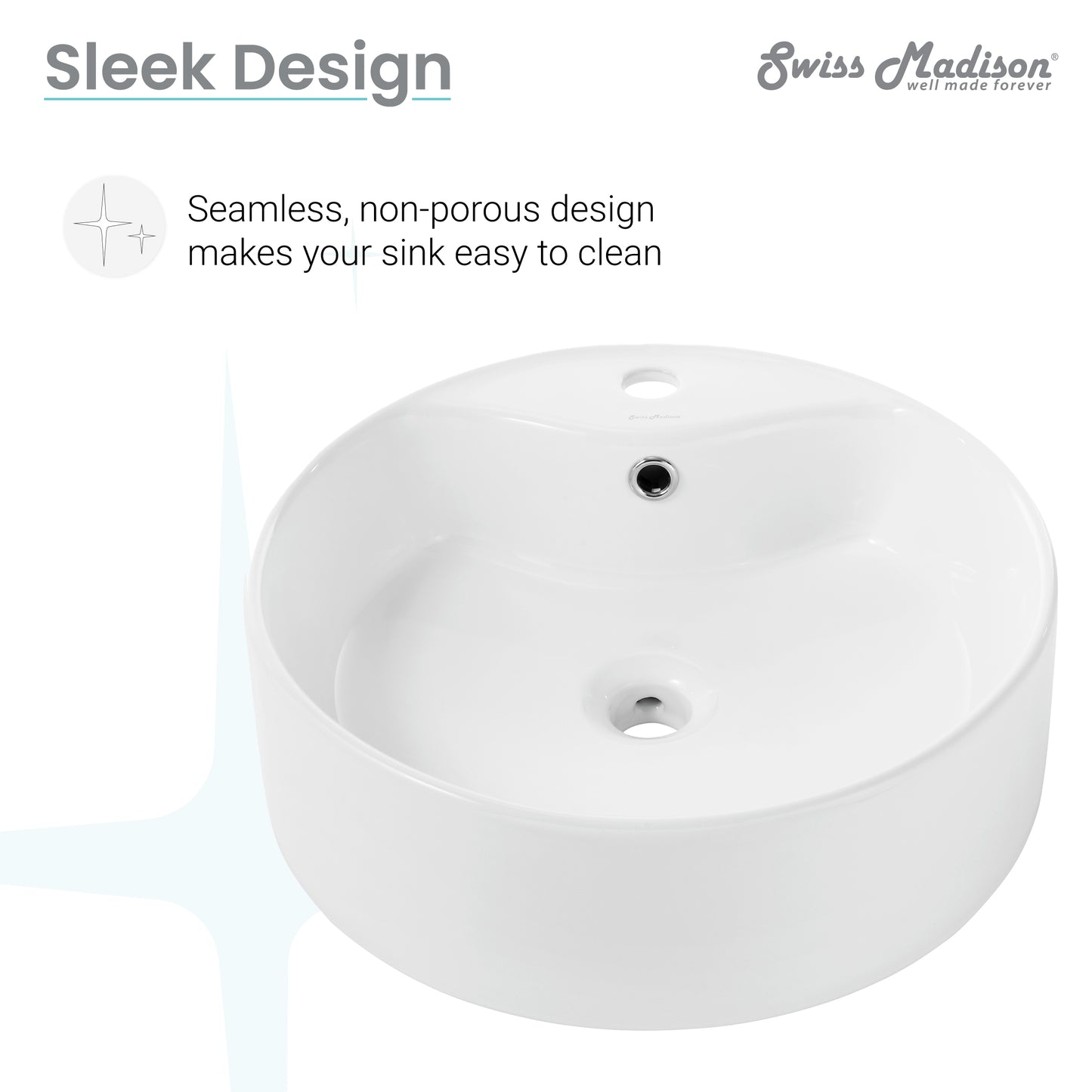 Swiss Madison, Monaco Round Vessel Sink with Faucet Mount