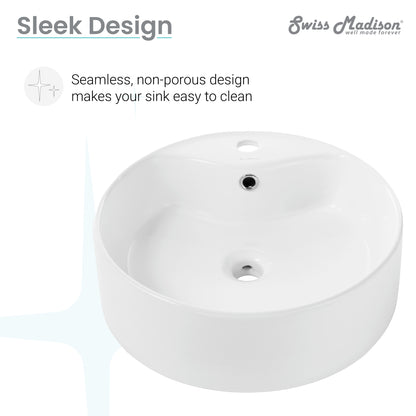 Swiss Madison, Monaco Round Vessel Sink with Faucet Mount