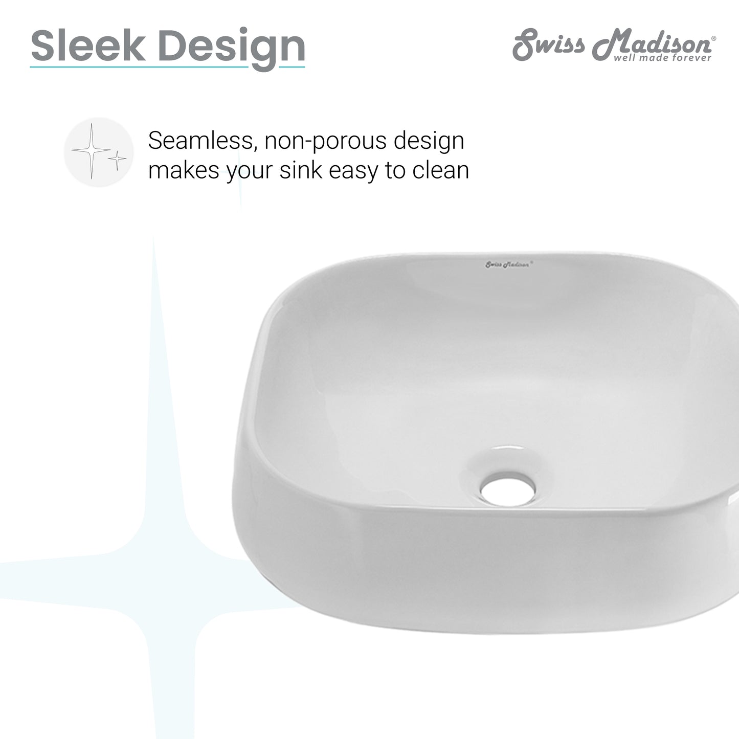 Swiss Madison, Chateau 18 Square Ceramic Vessel Sink