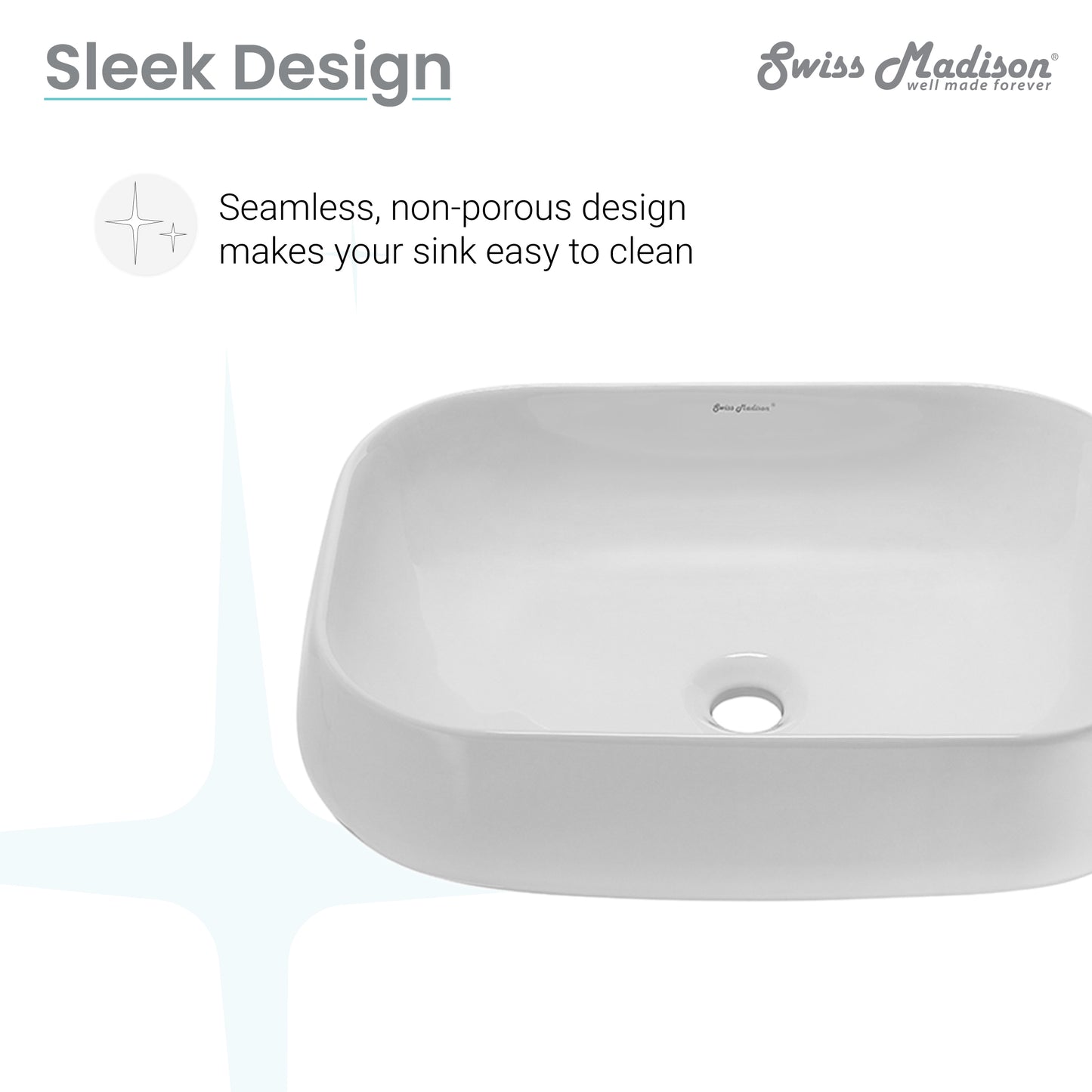 Swiss Madison, Chateau 22 Square Ceramic Vessel Sink