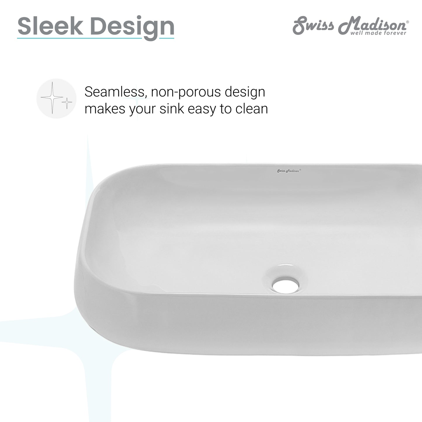 Swiss Madison, Chateau 28 Rectangle Ceramic Vessel Sink