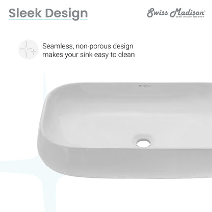 Swiss Madison, Chateau 28 Rectangle Ceramic Vessel Sink