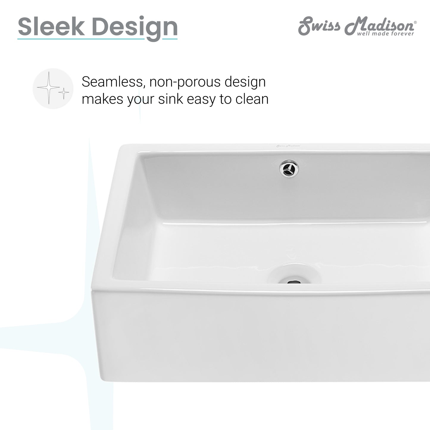 Swiss Madison, Voltaire 17 Rectangle Ceramic Vessel Sink