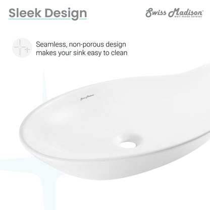 Swiss Madison, Daxton Glossy White Ceramic Specialty Vessel Sink 25.5 in