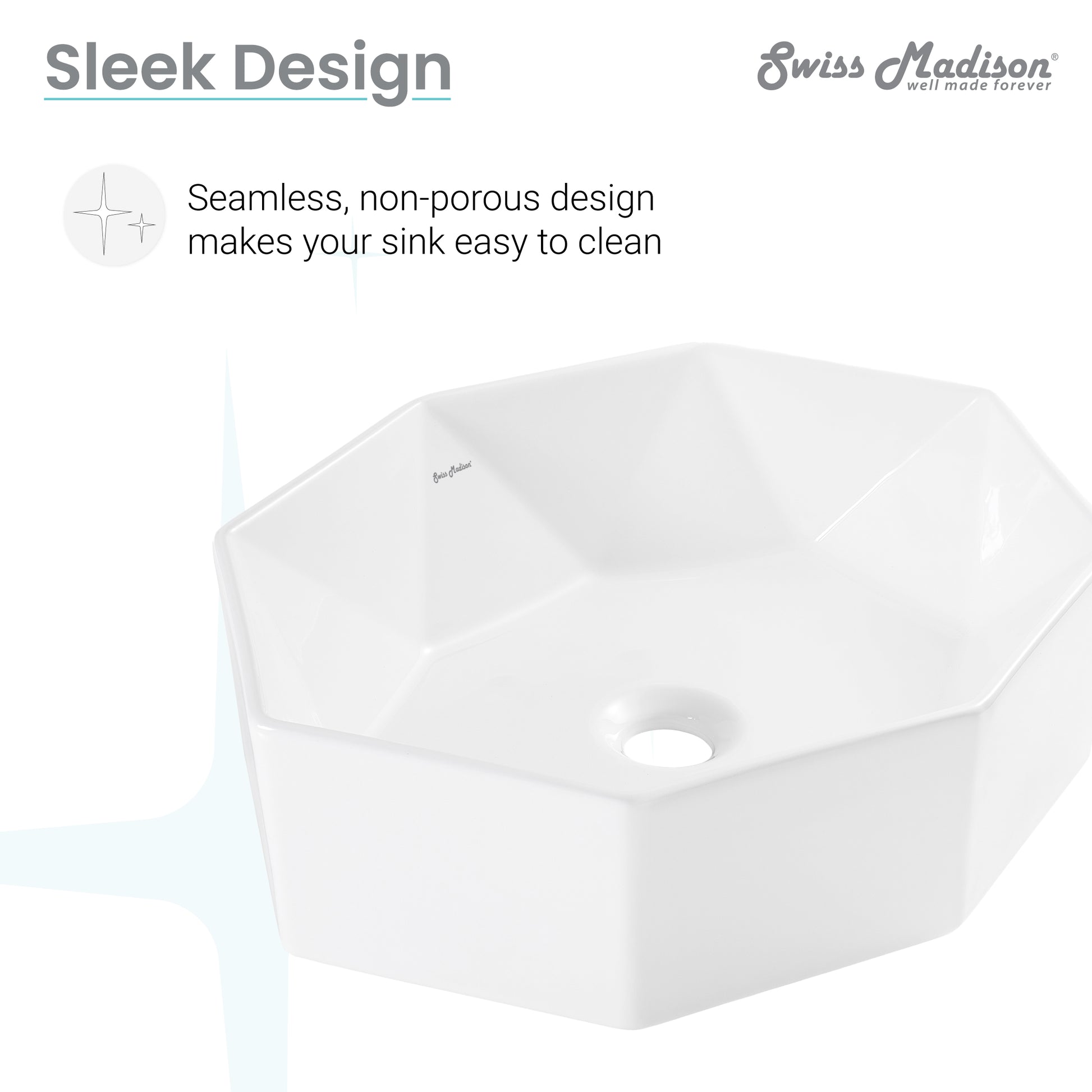 Swiss Madison Brusque Glossy White 19.25-inch vessel bathroom vanity — view 4