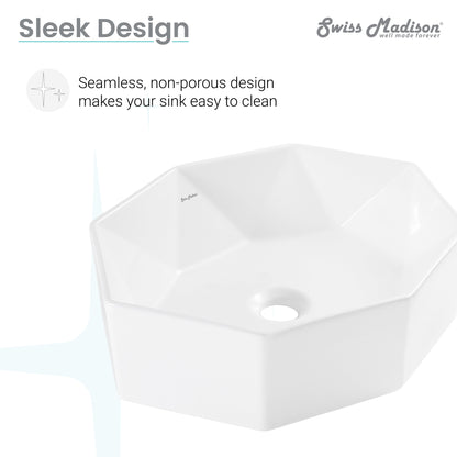 Swiss Madison Brusque Glossy White 19.25-inch vessel bathroom vanity — view 4