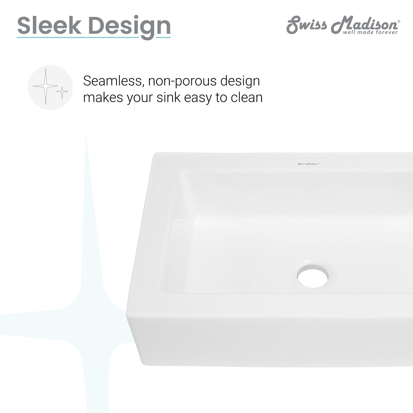 Swiss Madison, Voltaire Ceramic Rectangle Vessel Sink