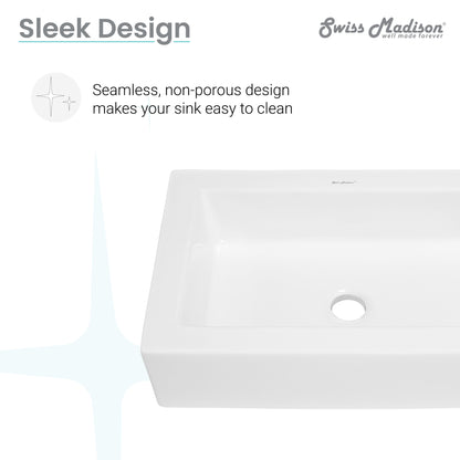 Swiss Madison, Voltaire Ceramic Rectangle Vessel Sink