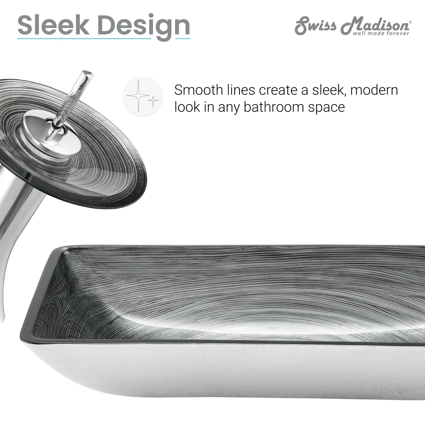 Swiss Madison Smoky Grey vessel bathroom vanity — view 5