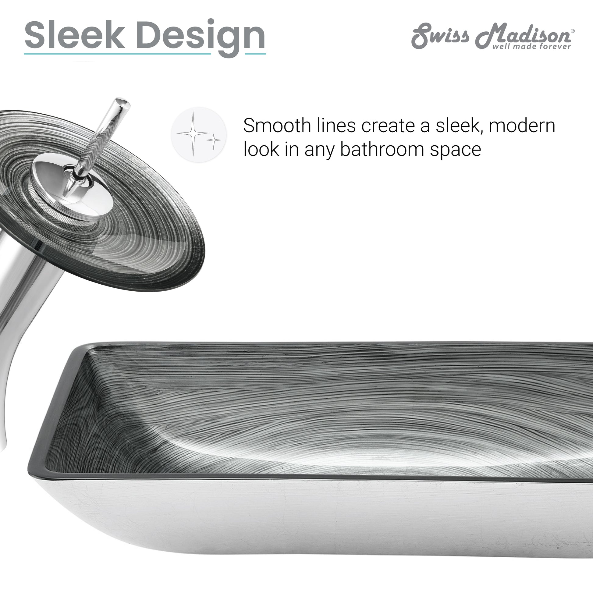Swiss Madison Smoky Grey vessel bathroom vanity — view 5