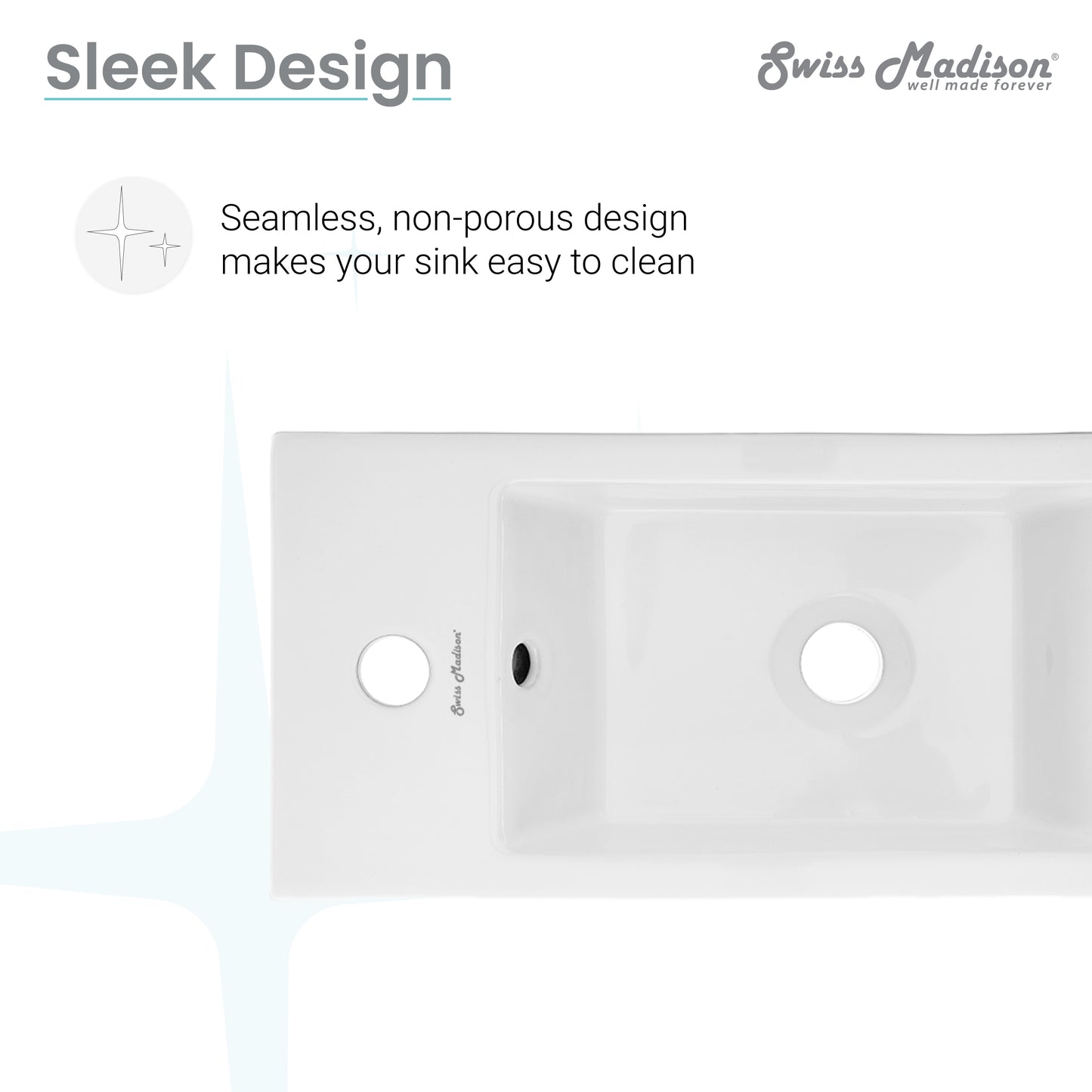 Swiss Madison, Voltaire 19.5 x 10 Rectangular Ceramic Wall Hung Sink with Left Side Faucet Mount
