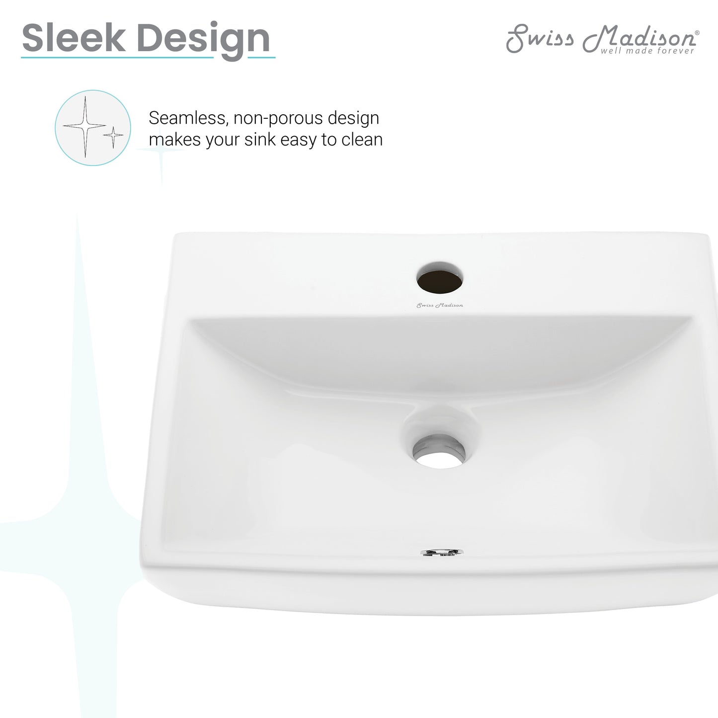 Swiss Madison, Sublime Compact Ceramic Wall Hung Sink