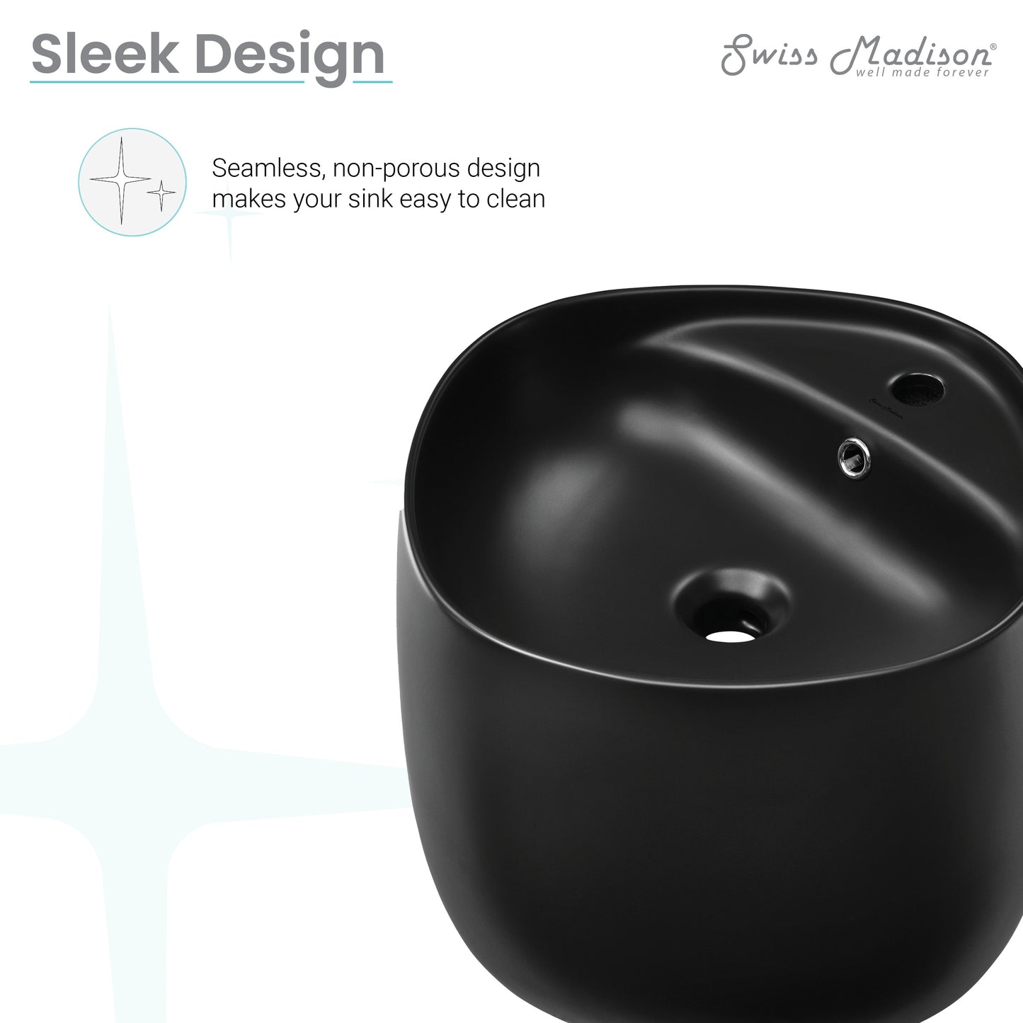 Swiss Madison, Ivy Wall-Mount Sink in Matte Black