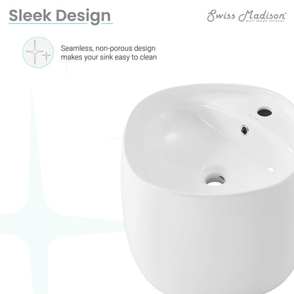 Swiss Madison, Ivy 18 in. Ceramic Glossy White Wall Mount Sink