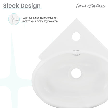 Swiss Madison, Plaisir Corner Wall Hung Sink