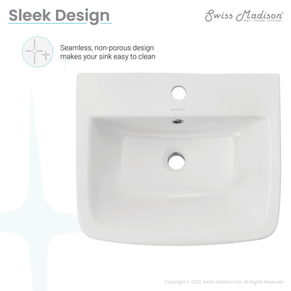 Swiss Madison, Carre 21" Wall-Mount Bathroom Sink